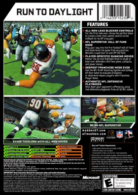 Madden NFL 07 (USA) box cover back